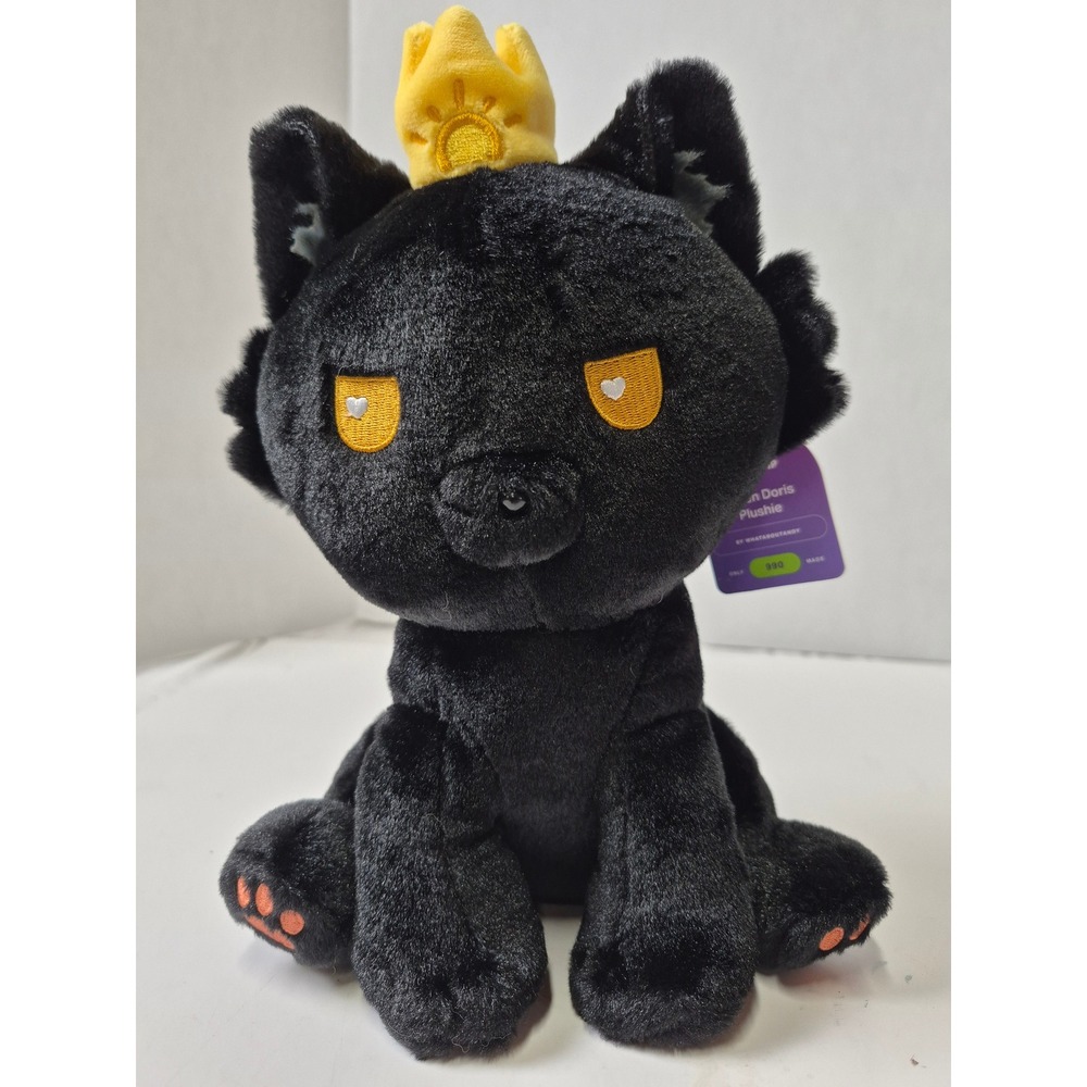 Makeship Queen Doris Plushie WhatAboutAndy Limited Edition Black Cat Crown RARE
